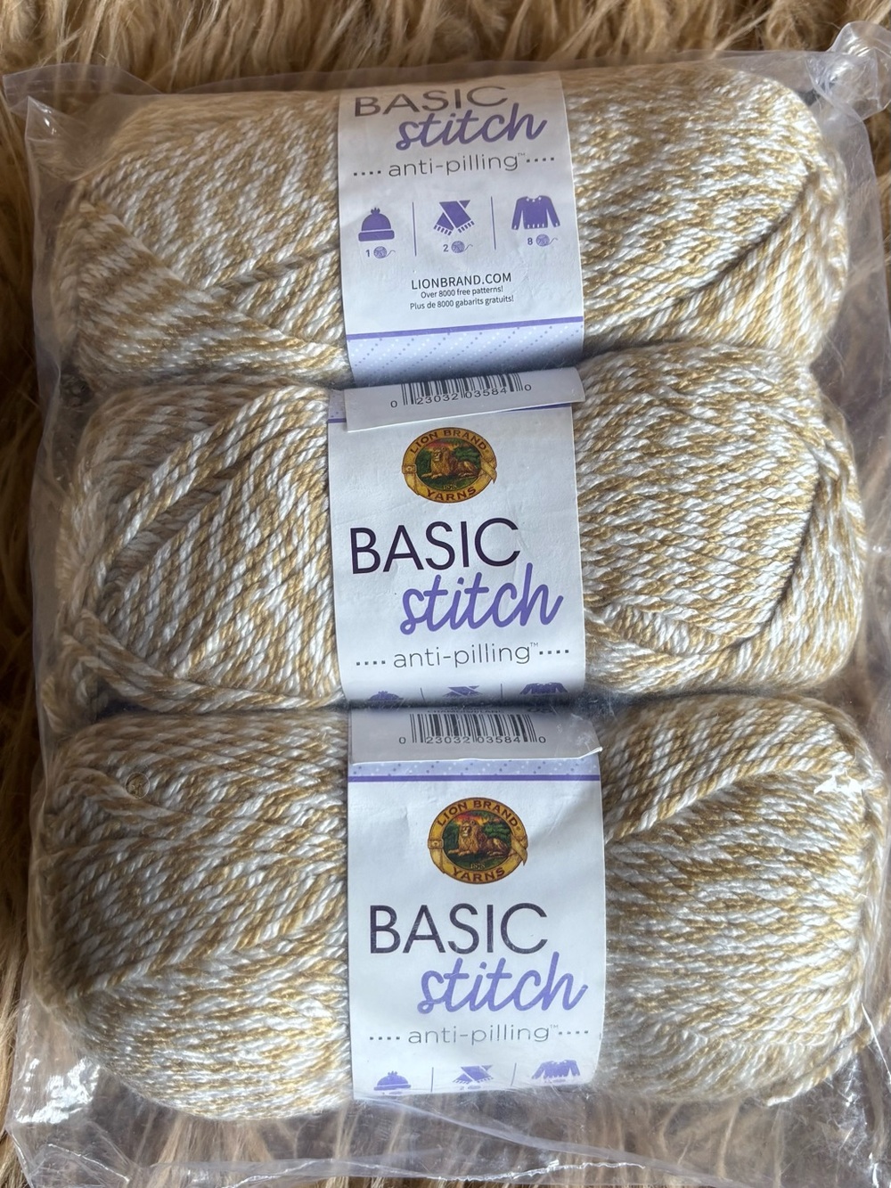 Basic Stitch Anti-Pilling Lion Brand Yarn 3 Skeins New